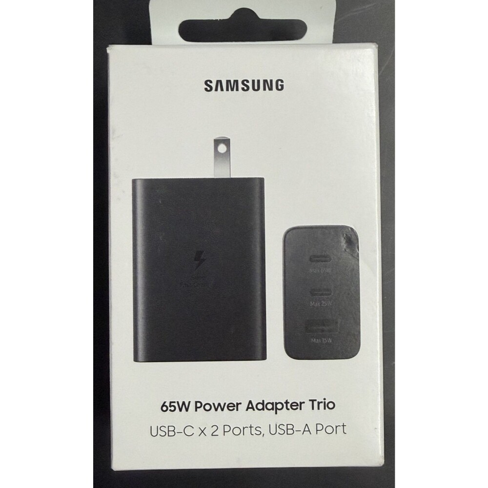 65W Samsung EP-T6530NBEWMT Trio Adapter, Black (Cable not included) NEW